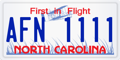 NC license plate AFN1111