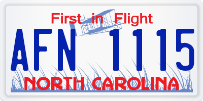 NC license plate AFN1115