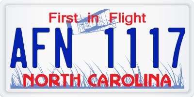 NC license plate AFN1117