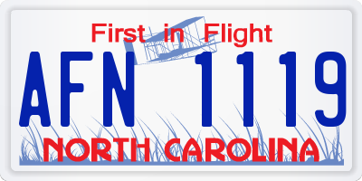 NC license plate AFN1119