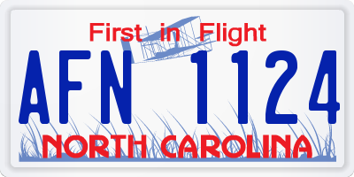 NC license plate AFN1124