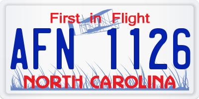 NC license plate AFN1126