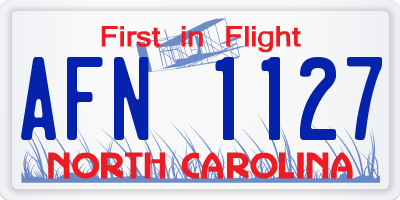 NC license plate AFN1127
