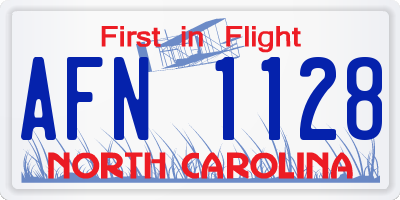 NC license plate AFN1128