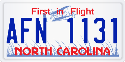 NC license plate AFN1131