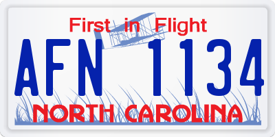 NC license plate AFN1134