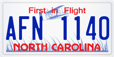 NC license plate AFN1140