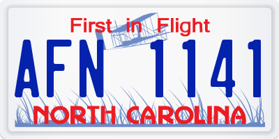NC license plate AFN1141