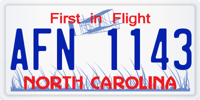 NC license plate AFN1143
