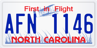 NC license plate AFN1146