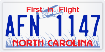NC license plate AFN1147