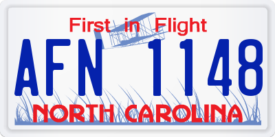 NC license plate AFN1148