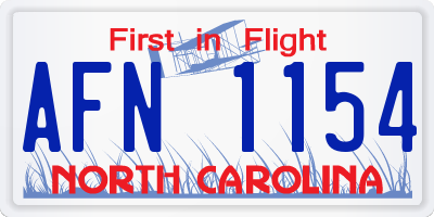 NC license plate AFN1154