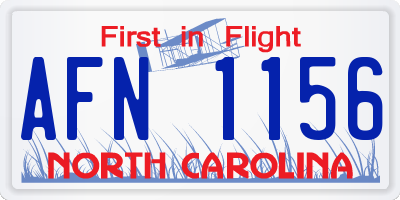 NC license plate AFN1156