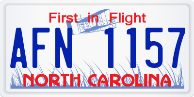 NC license plate AFN1157