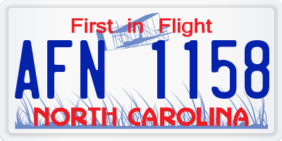 NC license plate AFN1158