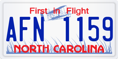 NC license plate AFN1159