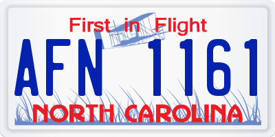 NC license plate AFN1161