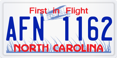 NC license plate AFN1162