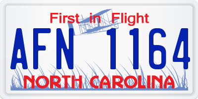 NC license plate AFN1164
