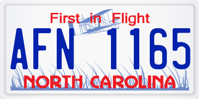 NC license plate AFN1165