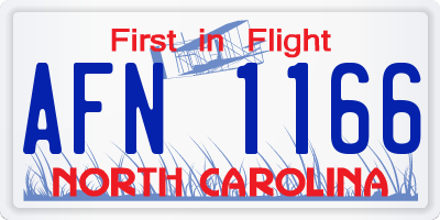 NC license plate AFN1166