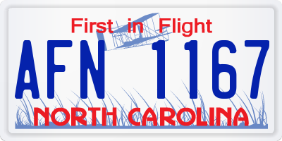NC license plate AFN1167