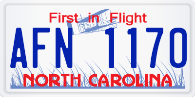 NC license plate AFN1170