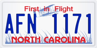 NC license plate AFN1171