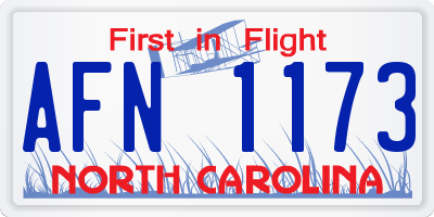 NC license plate AFN1173