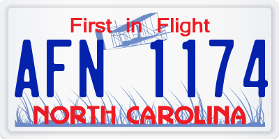 NC license plate AFN1174