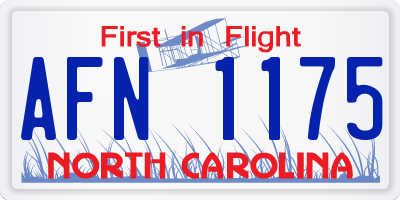 NC license plate AFN1175