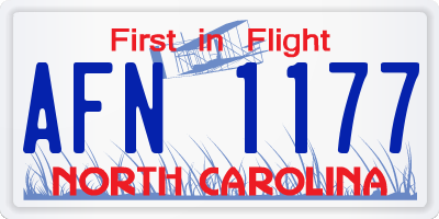 NC license plate AFN1177