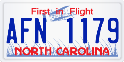 NC license plate AFN1179