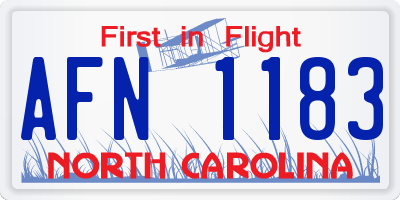 NC license plate AFN1183