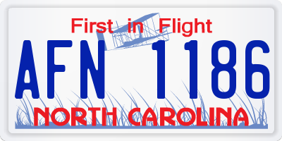 NC license plate AFN1186