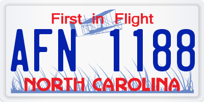 NC license plate AFN1188