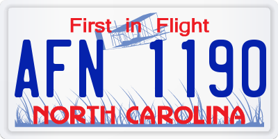 NC license plate AFN1190
