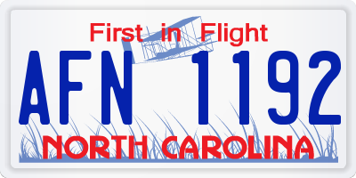 NC license plate AFN1192