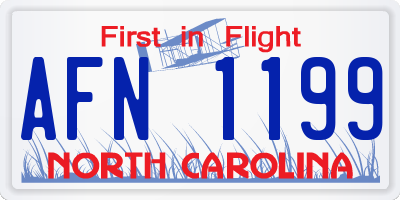 NC license plate AFN1199