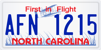 NC license plate AFN1215
