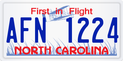 NC license plate AFN1224