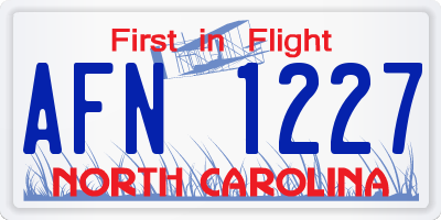 NC license plate AFN1227