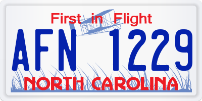 NC license plate AFN1229