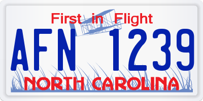 NC license plate AFN1239
