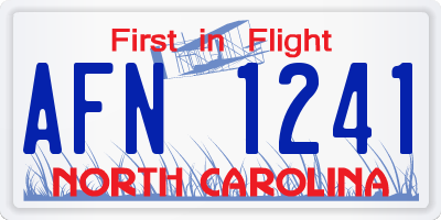 NC license plate AFN1241