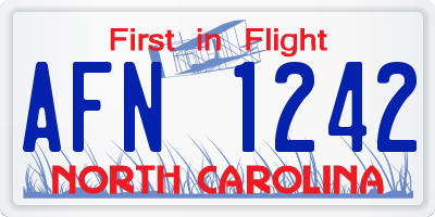 NC license plate AFN1242