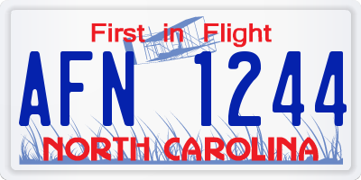 NC license plate AFN1244