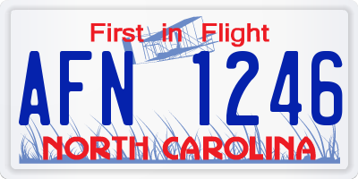 NC license plate AFN1246