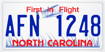 NC license plate AFN1248